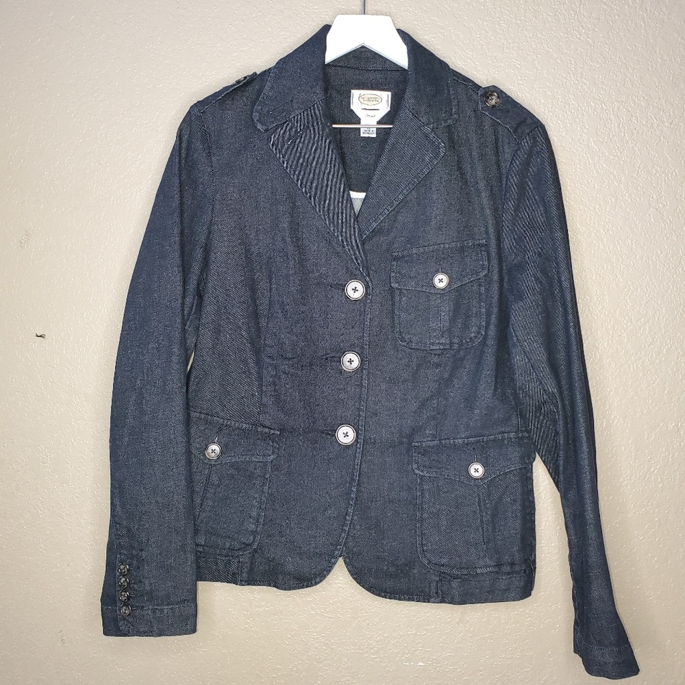 Talbots size 12 jean blazer y2k style